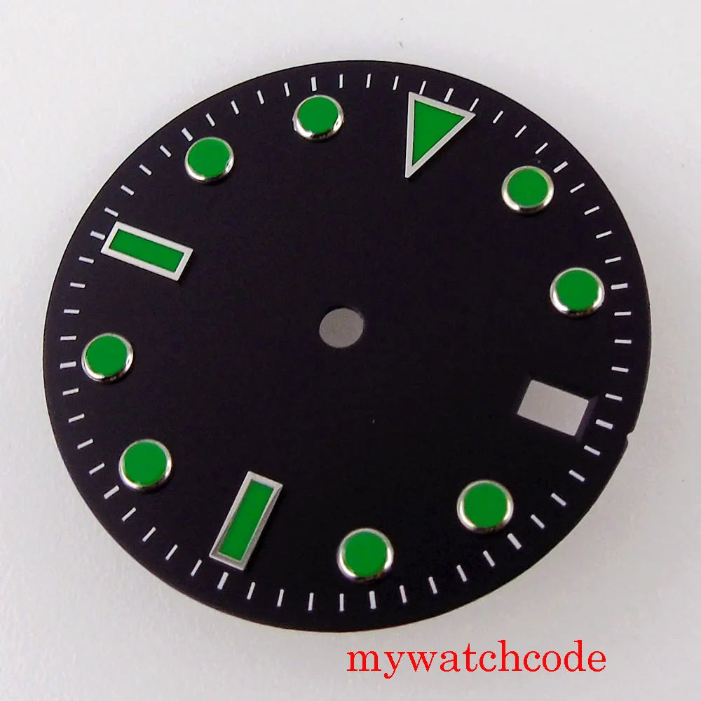 28.5mm Black White Sterile Watch Dial For 24 Jewels NH35A NH36A Automatic Movement With Date Window