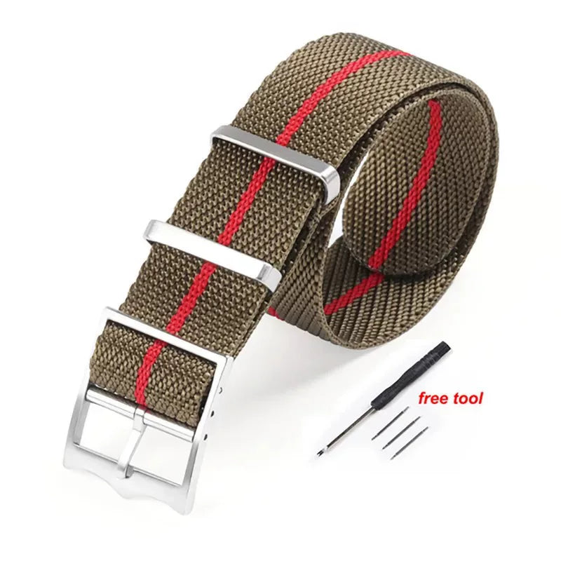 NATO Canvas Nylon Strap 20/22mm  PVD Bronze Color Buckle For Pilot Diver