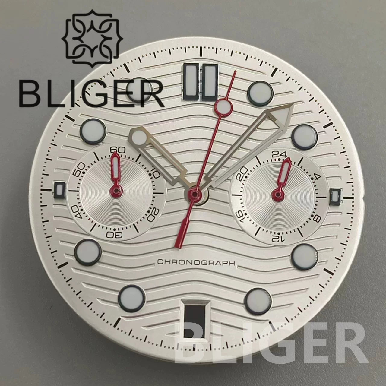 Chronograph Quartz Seamaster Dial 31mm Water Ripple for VK63/64 Movement