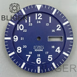 34.3mm Dial For NH36 Day-Date double calendar window green luminous