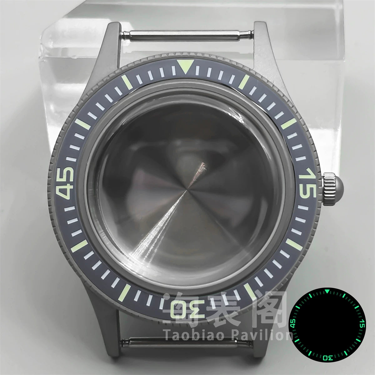 40MM titanium-coated Fifty Fathoms Watch Case Luminous Bezel Domed Sapphire for NH35 36 ETA2824 PT5000 movement 10Bar