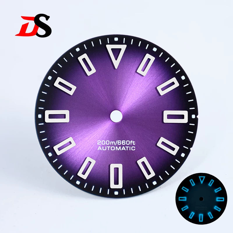 Premium Watch Dial Sunburst No date window 28.5mm hollow marker 60C luminous modification for NH35 / Miyota T9015/ ETA2824 PT5000