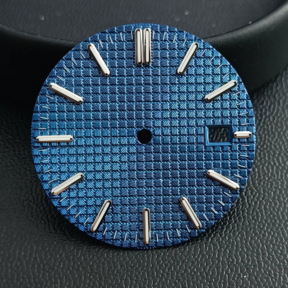 31.8mm Waffle Watch Dial no logo Sterile Green luminous for NH35/NH36 custom logo Available Prx