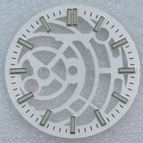31.8mm Hollow NH38 Dial  strip nail green luminous suitable for NH38 H70 movement