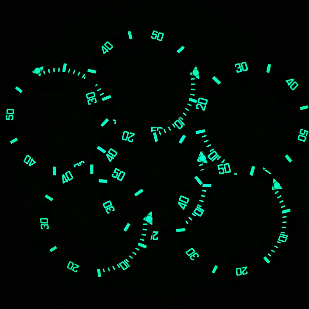 Luminous Bezel Insert 38mm x30.6mm  blue-green light ceramic ring for Submariner Yachtmaster Etc