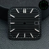 29.5mm Square dial NH35 movement silver nail green luminous