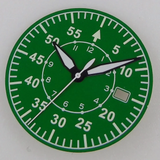 33.5MM Sterile Pilot Dial for TMI NH35 Green luminous Date Window Green BLue Black Vintage Style