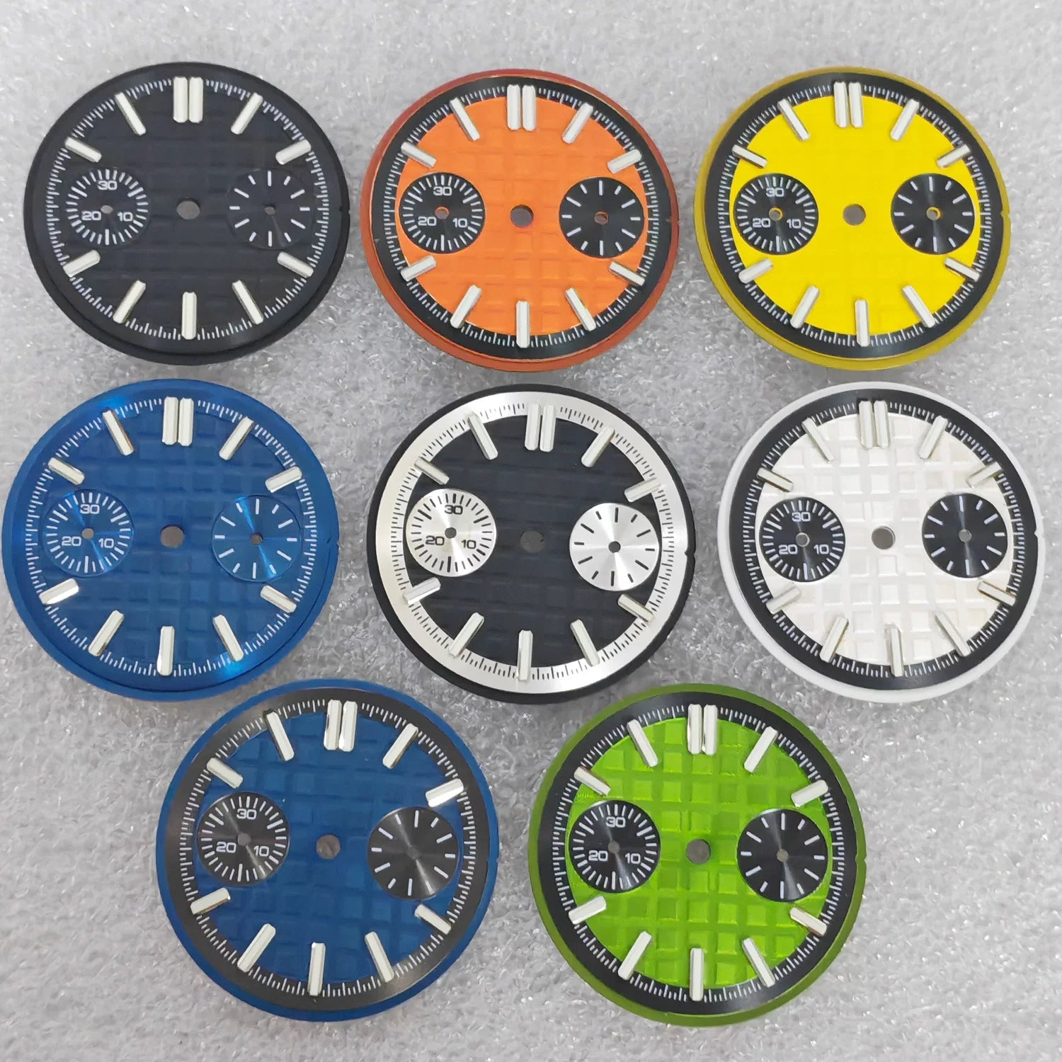 30MM VK64 Dial 2 Eyes luminous dial Green Yellow Orange Black Blue White