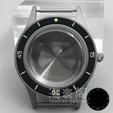 40MM titanium-coated Fifty Fathoms Watch Case Luminous Bezel Domed Sapphire for NH35 36 ETA2824 PT5000 movement 10Bar