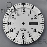 34.3mm Dial For NH36 Day-Date double calendar window green luminous