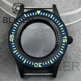 40mm PVD black Fifty Fathom Watch Case matte sandblasted Ceramic Bezel NH35 34 36 38 etc PT5000 ETA 2824 Miyota8215 movement 10Bar Sapphire