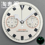 30Mm quartz vk64 dial multi-function chronograph dial snowflake hands 6 o'clock calendar green lume