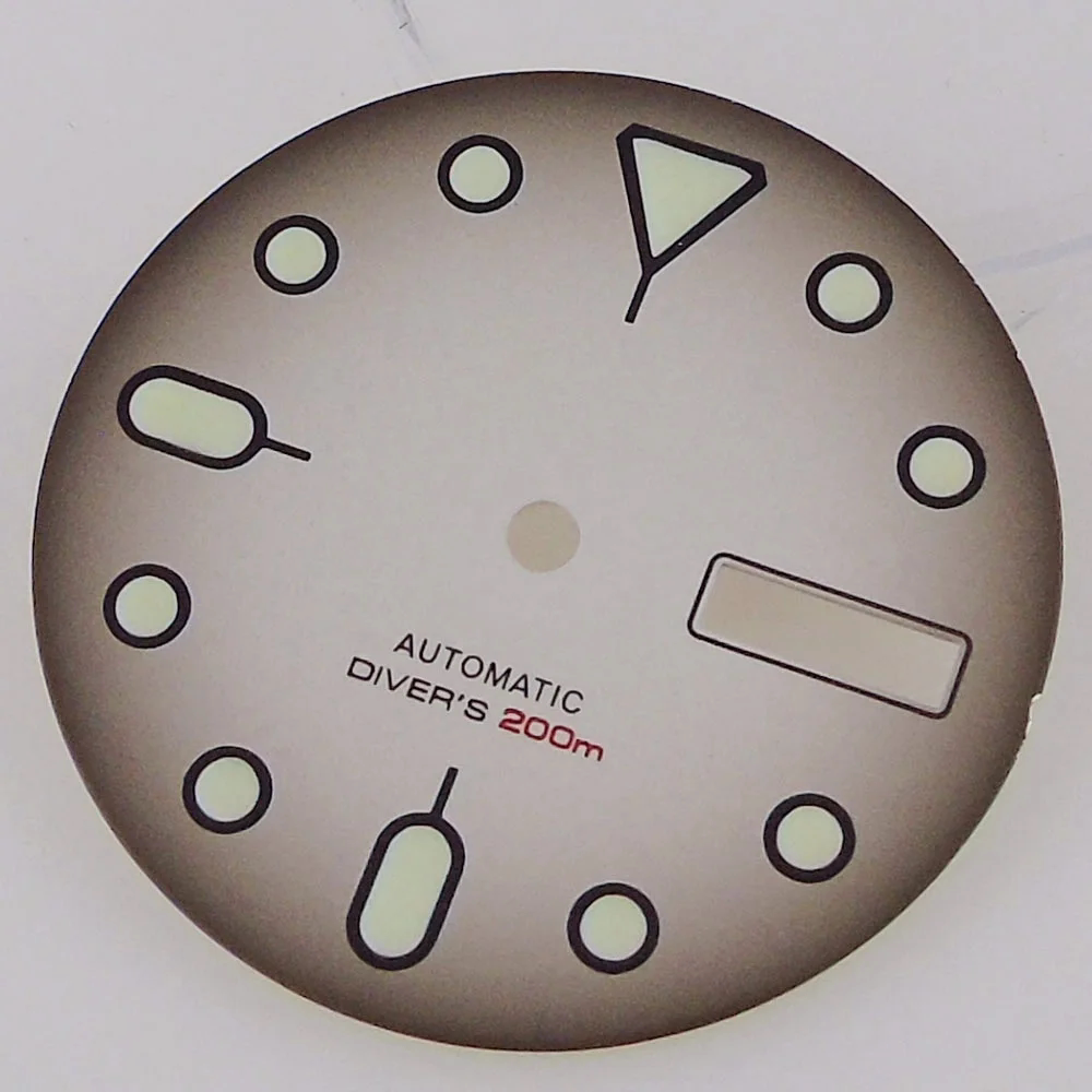 29MM dial for NH36 calendar week green luminous 3/3.8 position SKX007