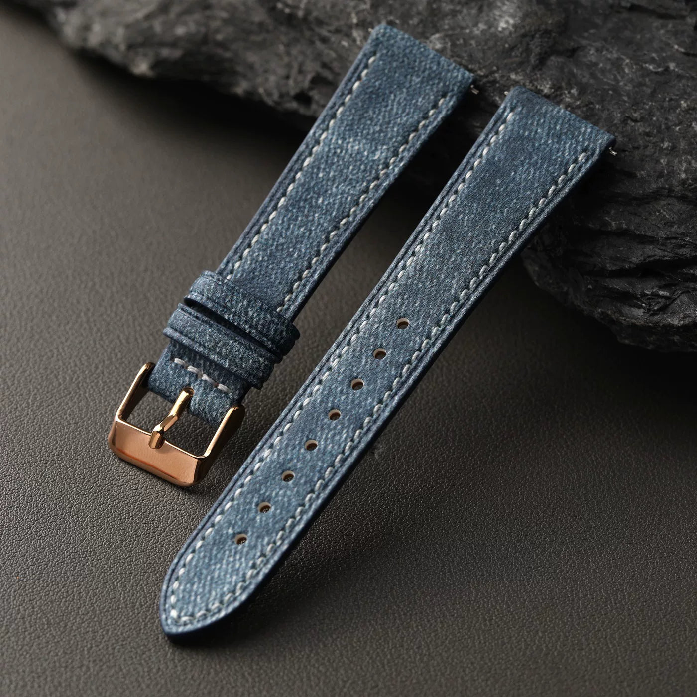 Handmade Jeans Texture cowhide leather strap 18 19 20MM quick release soft ultra-thin leather band Vintage