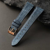 Handmade Jeans Texture cowhide leather strap 18 19 20MM quick release soft ultra-thin leather band Vintage