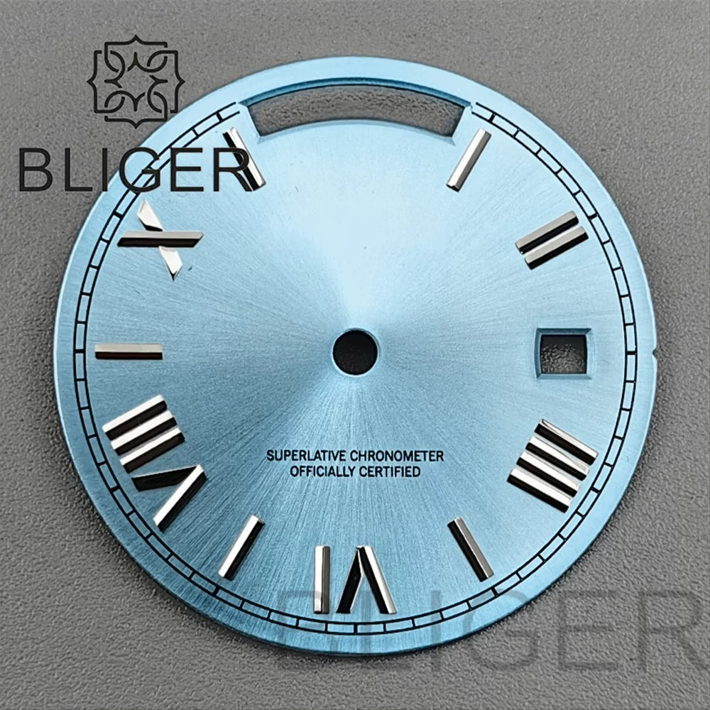 29MM Miyota 8285 Dial Roman numeral Sunburst dual calendar scale dial modified