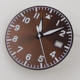 33.5MM Sterile Pilot Dial for TMI NH35 Green luminous Date Window Green BLue Black Vintage Style