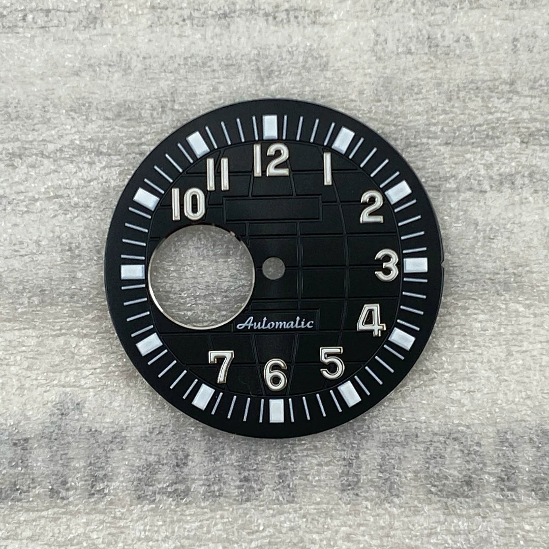 32mm Aquanaut Dial For NH38 Movement grenade Arabic numerals with green luminous