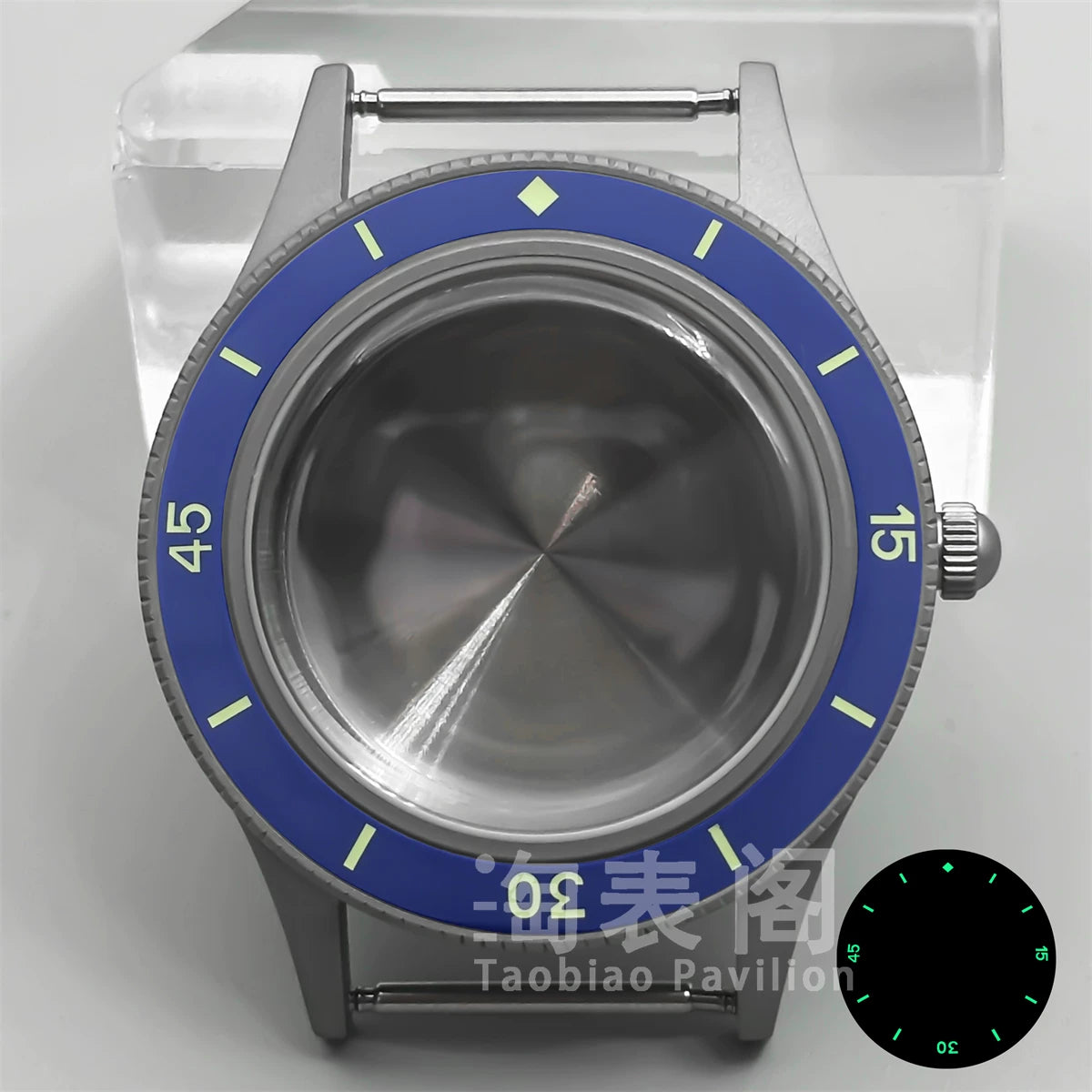 40MM titanium-coated Fifty Fathoms Watch Case Luminous Bezel Domed Sapphire for NH35 36 ETA2824 PT5000 movement 10Bar
