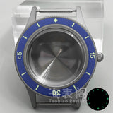 40MM titanium-coated Fifty Fathoms Watch Case Luminous Bezel Domed Sapphire for NH35 36 ETA2824 PT5000 movement 10Bar