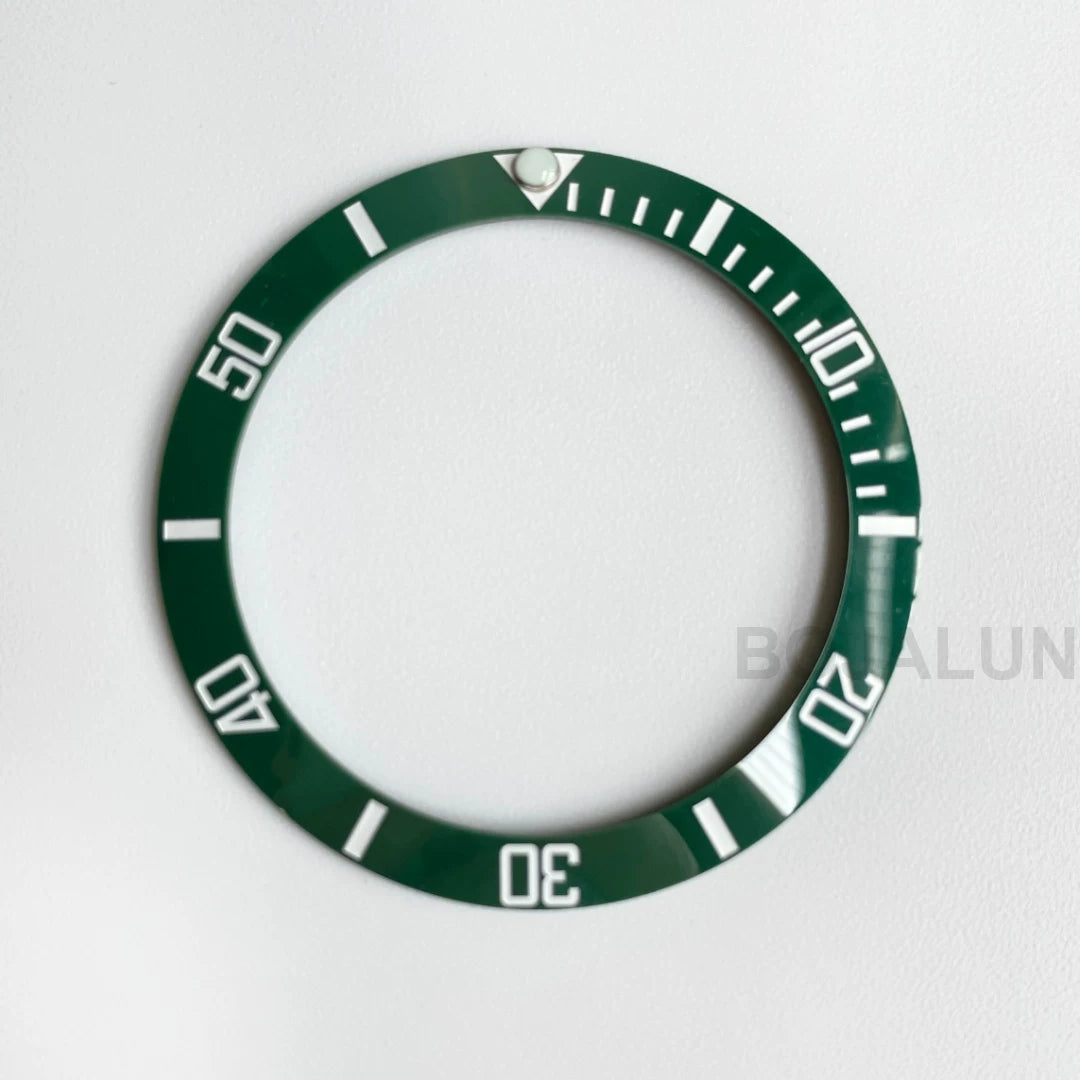 Luminous Bezel Insert 38mm x30.6mm  blue-green light ceramic ring for Submariner Yachtmaster Etc