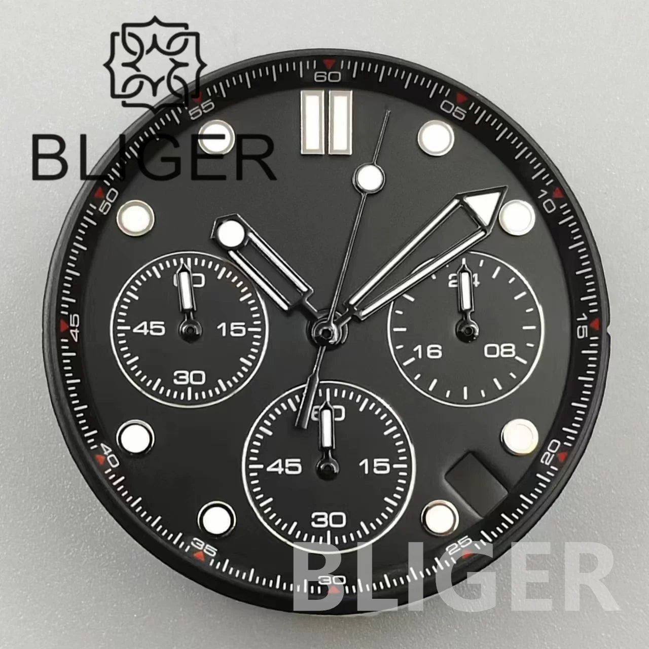 Chronograph Quartz Seamaster Dial 31mm Water Ripple for VK63/64 Movement