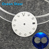 NH35 dial Green luminous Sub style wave Texture 28.5mm Date window