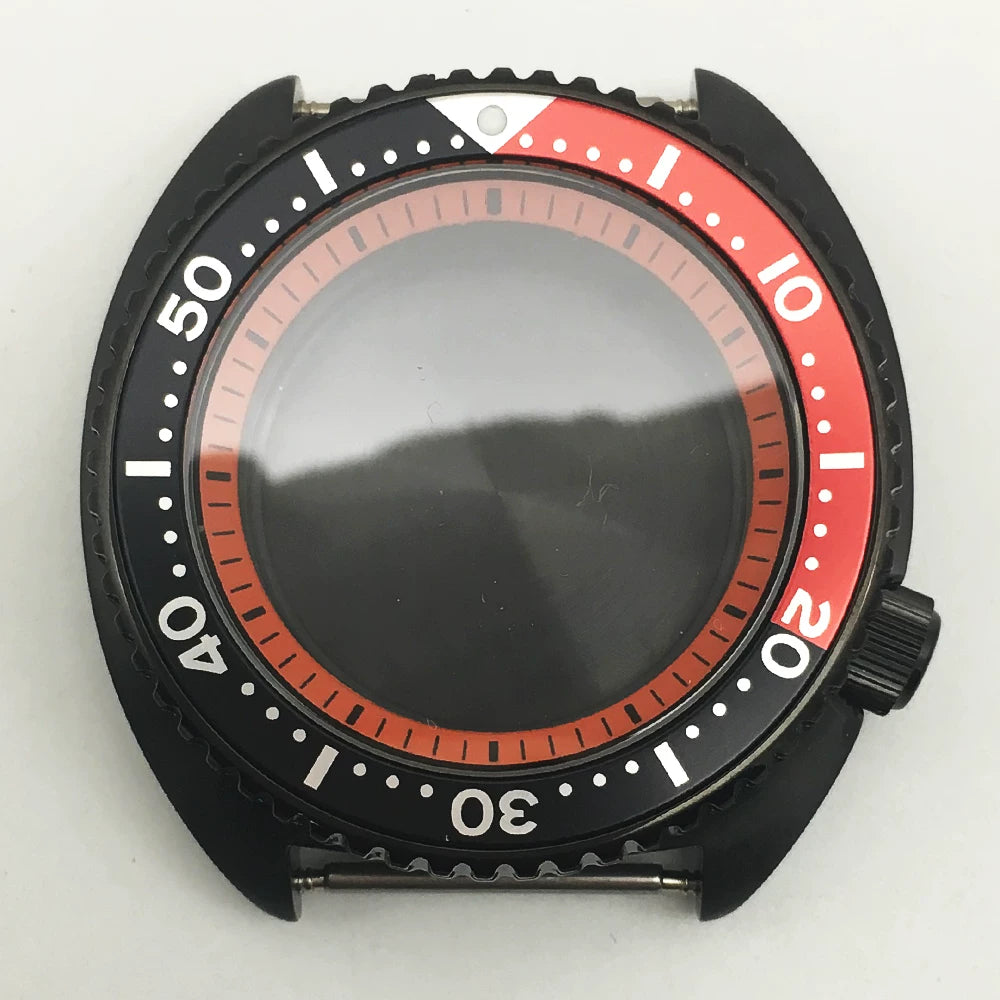45MM Black Turtle case 6105 large abalone for NH35A/NH36A movement  28.5MM dial Sapphire 20ATM