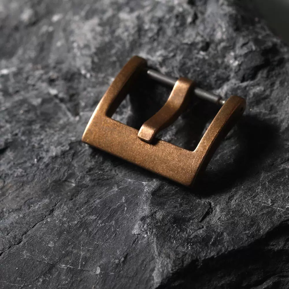 CUNS8 Bronze Buckle 20 18mm Suitable Leather Strap Buckle Oxide Pure Copper Buckle Vintage Style