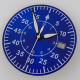 33.5MM Sterile Pilot Dial for TMI NH35 Green luminous Date Window Green BLue Black Vintage Style