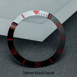 Submariner Bezel Replacement Accessories 38mm * 30.6mm Ceramic Tilt Bezel Suitable for 40.5mm Bezel