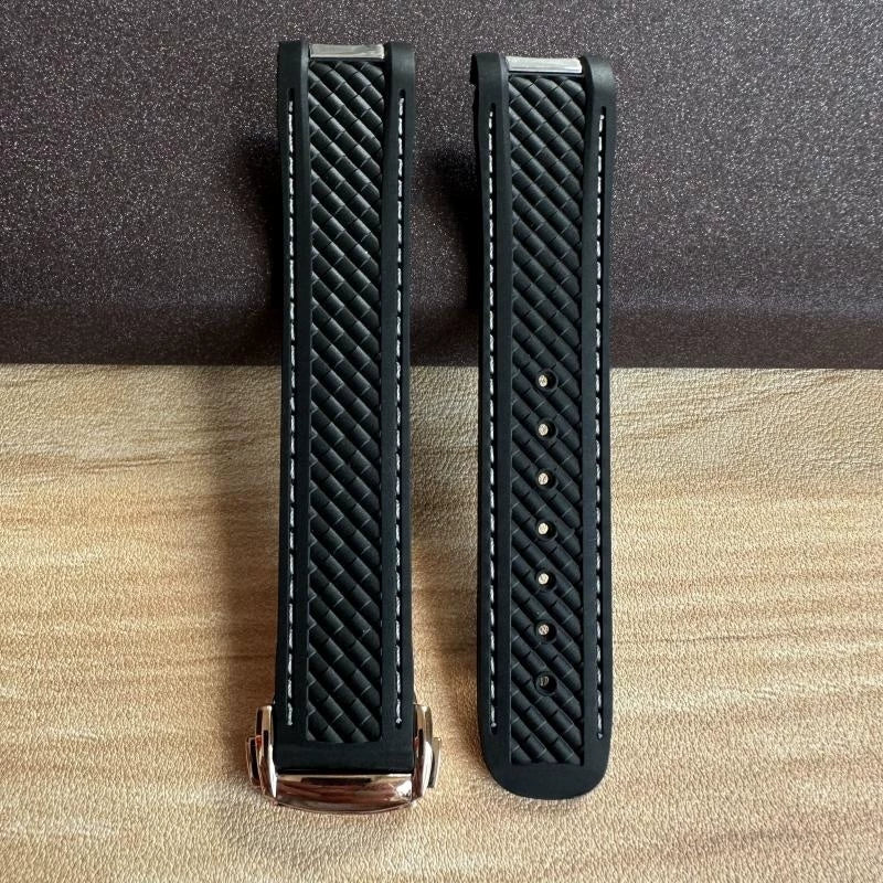 20mm High Quality Rubber Band Seamaster 150/300  Strap AT150 Gold Pin Captain Bumblebee Diver band