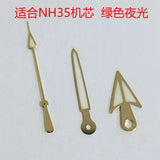 Gold Watch Hands arrow umbrella Phnom Penh white green luminous for Japanese NH35/364R/7S movement