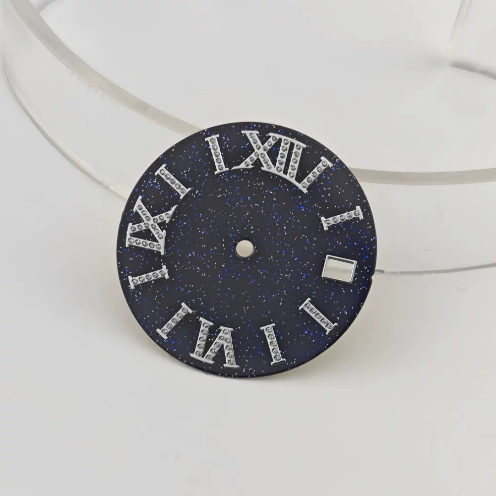 NH35 Starry dial enamel surface blue gold sand NH36/4R35 mechanical watch watch accessories size 28.5mm