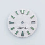 29Mm watch dial green luminous light for NH35 NH36 MOVT movement half sterile Scripts above 6
