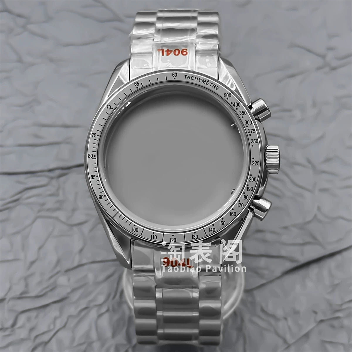 Mineral Crystal Speedmaster Watch Case 40mm Stainless Steel Polished VK63 Movement Domed 5ATM