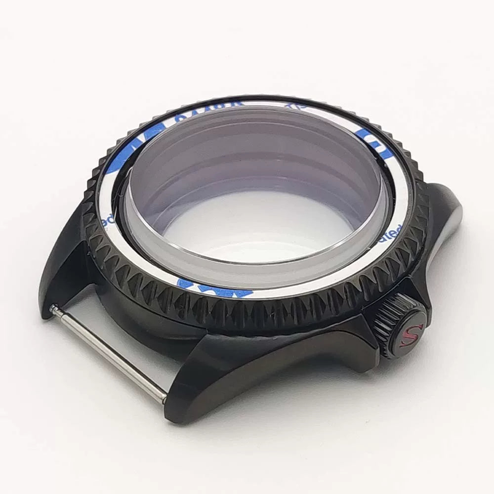 42MM Pvd Black Submariner Watch case Diver Mod Accessary Double Domed sapphire for NH35 34 36 38 etc 10Bar
