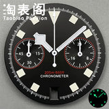 30Mm quartz vk64 dial multi-function chronograph dial snowflake hands 6 o'clock calendar green lume