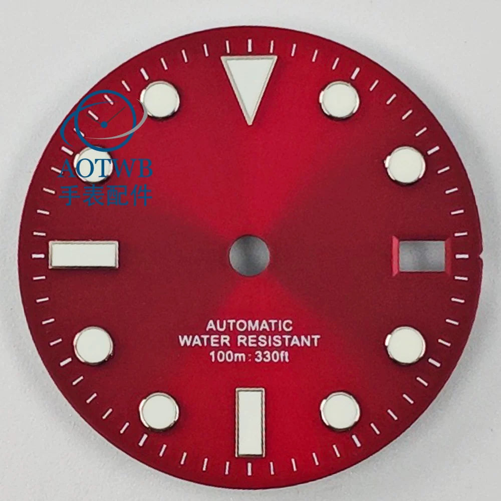 28.5MM Submariner Dial sunburst Blue luminous NH35 NH34 ETA2824 PT5000 Miyota8215 ST2130