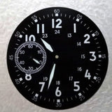 39MM luminous watch dial hand set is suitable for eta6497 seagull st3600 manual winding movement