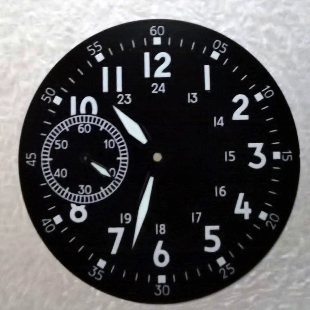 39MM luminous watch dial hand set is suitable for eta6497 seagull st3600 manual winding movement