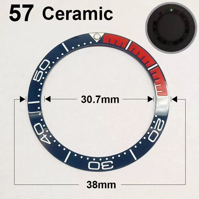Ceramic Bezel For 42MM Seamaster Case diameter 38mm * 30.7mm