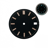 28.5mm NH35 Dial Log Marker Sunburst Surface BGW9 Luminous Dial blue