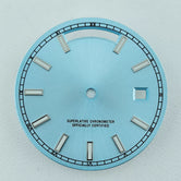 Miyota 8285 Dial 31mm Modified Dual Calendar Dial Vertical tick bar Dial Green Luminous