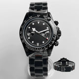39Mm VK64 Datona Watch 2 eyes Black PVD Chronograph Quartz 5-pin green luminous sapphire 5ATM