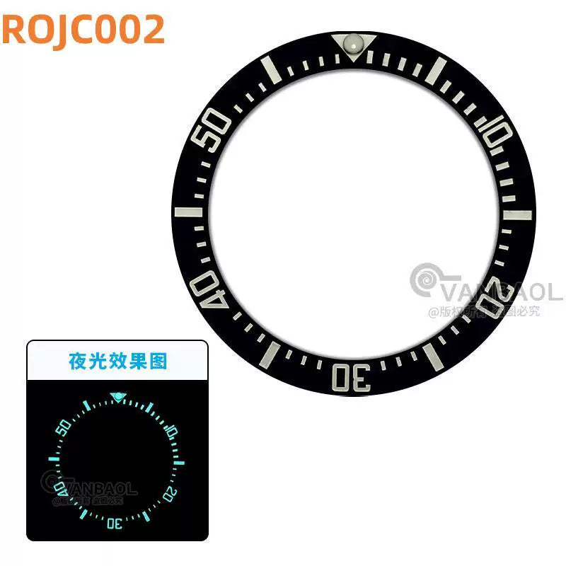 Blue Luminous Bezel Insert for Deepsea FXD etc41x 31.5mm ceramicghost king black water ghost outer ring baffle