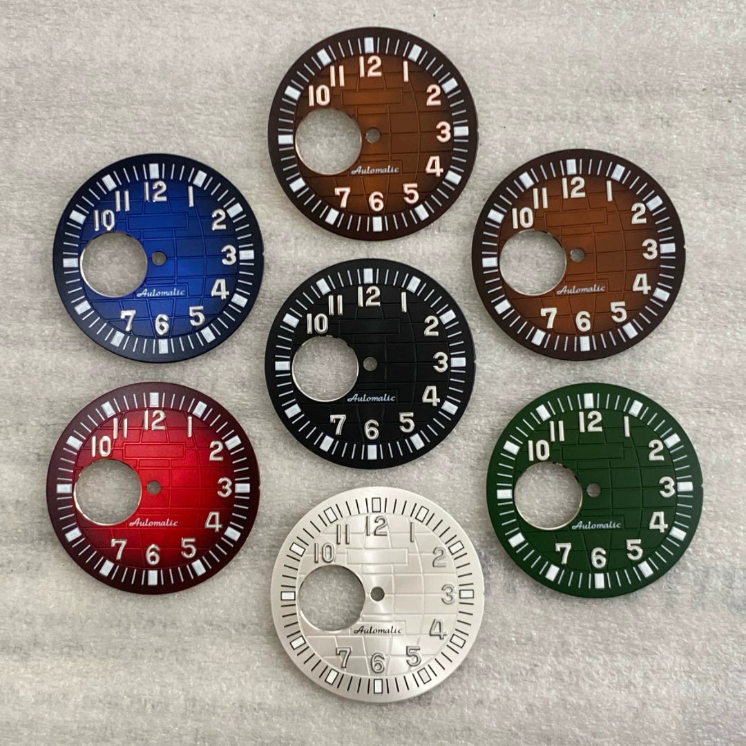 32mm Aquanaut Dial For NH38 Movement grenade Arabic numerals with green luminous