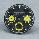 29.5mm Premium Daytona Carbon Fiber Dial Chronograph for VK63 Movement Blue/Black Luminous 3 eyes