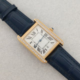 Tank Watch 31mm square retro women's watch stainless steel quartz VJ24 3ATM Mineral Silver Gold