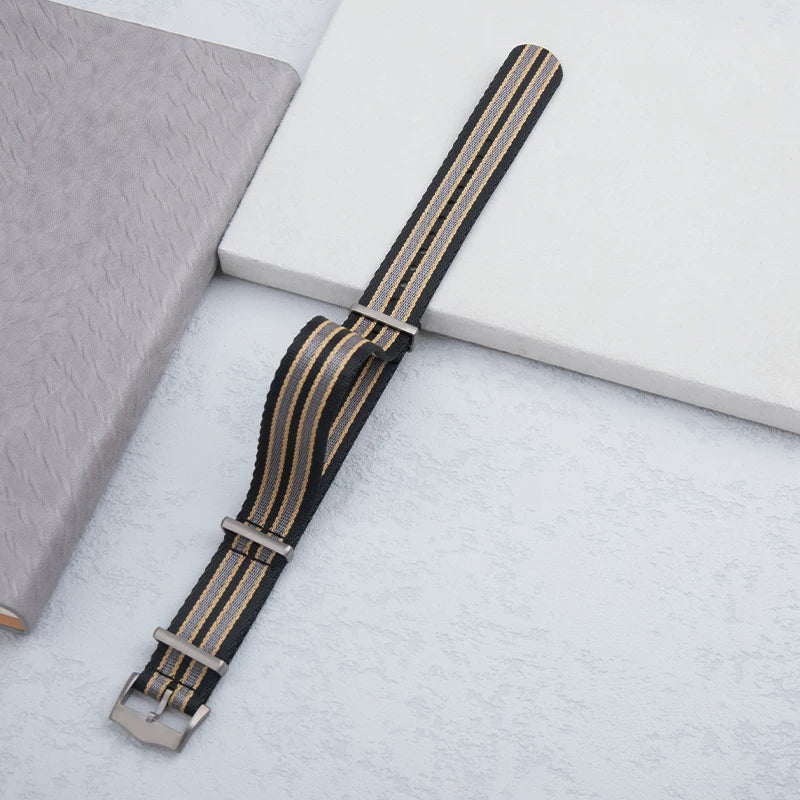 Titanium Buckle NATO Nylon Canvas Watch Strap 20mm width 308mm length